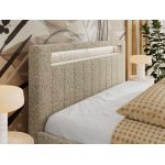 Łóżko tapicerowane GOLD 5 CLASSIC 160x200 - materac multipocket - ciemnobeżowy, struktura