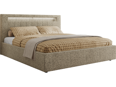 Łóżko tapicerowane GOLD 5 CLASSIC 180x200 - materac multipocket - ciemnobeżowy, struktura