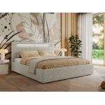 Łóżko tapicerowane GOLD 5 CLASSIC 160x200 - materac pocket - jasnoszary, struktura