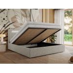 Łóżko tapicerowane GOLD 5 CLASSIC 180x200 - materac pocket - jasnoszary, struktura