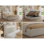 Łóżko tapicerowane GOLD 5 CLASSIC 180x200 - materac pocket - jasnoszary, struktura