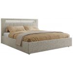 Łóżko tapicerowane GOLD 5 CLASSIC 180x200 - materac pocket - jasnoszary, struktura