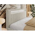 Łóżko tapicerowane GOLD 5 CLASSIC 160x200 - materac multipocket - jasnoszary, struktura