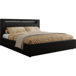 Łóżko tapicerowane GOLD 5 CLASSIC 160x200 - materac multipocket - czarny, ekoskóra