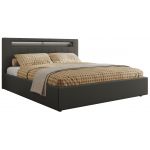 Łóżko tapicerowane GOLD 5 CLASSIC 180x200 - materac multipocket - szary, ekoskóra