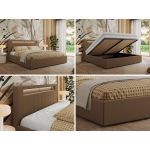 Łóżko tapicerowane GOLD 5 CLASSIC 180x200 - brązowy, ekoskóra