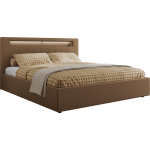 Łóżko tapicerowane GOLD 5 CLASSIC 180x200 - materac pocket - brązowy, ekoskóra