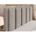 Łóżko tapicerowane SAVINO CLASSIC 160x200 - materac pocket - jasnoszary, plusz