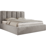 Łóżko tapicerowane SAVINO CLASSIC 180x200 - materac multipocket - jasnoszary, plusz