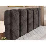 Łóżko tapicerowane SAVINO CLASSIC 140x200 - materac piankowy - ciemnoszary, plusz