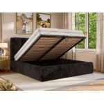 Łóżko tapicerowane SAVINO CLASSIC 160x200 - materac pocket - czarny, plusz