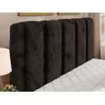 Łóżko tapicerowane SAVINO CLASSIC 180x200 - materac pocket - czarny, plusz