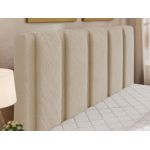 Łóżko tapicerowane SAVINO CLASSIC 200x200 - materac pocket - kremowy, plusz