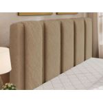 Łóżko tapicerowane SAVINO CLASSIC 180x200 - materac multipocket - beżowy, plusz