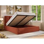 Łóżko tapicerowane SAVINO CLASSIC 180x200 - materac pocket - pomarańczowy, plusz