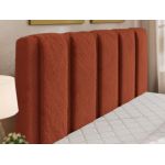 Łóżko tapicerowane SAVINO CLASSIC 160x200 - materac multipocket - pomarańczowy, plusz