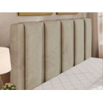 Łóżko tapicerowane SAVINO CLASSIC 140x200 - materac pocket - beżowy, welwet