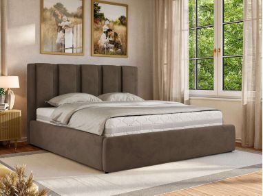 Łóżko tapicerowane SAVINO CLASSIC 200x200 - brązowy, welwet