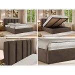 Łóżko tapicerowane SAVINO CLASSIC 180x200 - materac piankowy - brązowy, welwet