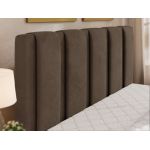 Łóżko tapicerowane SAVINO CLASSIC 160x200 - materac pocket - brązowy, welwet