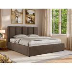 Łóżko tapicerowane SAVINO CLASSIC 140x200 - materac multipocket - brązowy, welwet