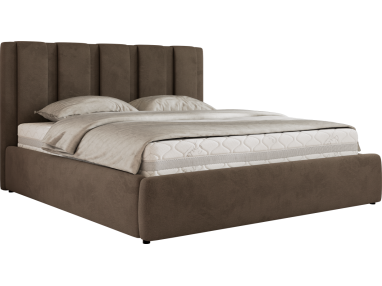 Łóżko tapicerowane SAVINO CLASSIC 160x200 - materac multipocket - brązowy, welwet