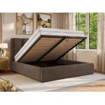 Łóżko tapicerowane SAVINO CLASSIC 180x200 - materac multipocket - brązowy, welwet