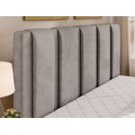 Łóżko tapicerowane SAVINO CLASSIC 200x200 - materac piankowy - jasnoszary, welwet