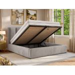 Łóżko tapicerowane SAVINO CLASSIC 160x200 - materac multipocket - jasnoszary, welwet