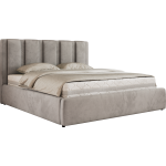 Łóżko tapicerowane SAVINO CLASSIC 180x200 - materac multipocket - jasnoszary, welwet