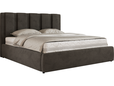 Łóżko tapicerowane SAVINO CLASSIC 180x200 - materac piankowy - ciemnoszary, welwet
