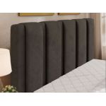 Łóżko tapicerowane SAVINO CLASSIC 180x200 - materac pocket - ciemnoszary, welwet