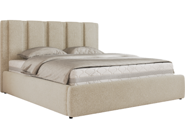 Łóżko tapicerowane SAVINO CLASSIC 180x200 - materac pocket - kremowy, struktura