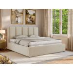 Łóżko tapicerowane SAVINO CLASSIC 200x200 - materac pocket - kremowy, struktura
