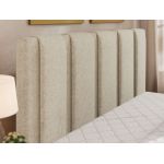 Łóżko tapicerowane SAVINO CLASSIC 200x200 - materac pocket - kremowy, struktura