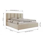 Łóżko tapicerowane SAVINO CLASSIC 200x200 - materac pocket - kremowy, struktura