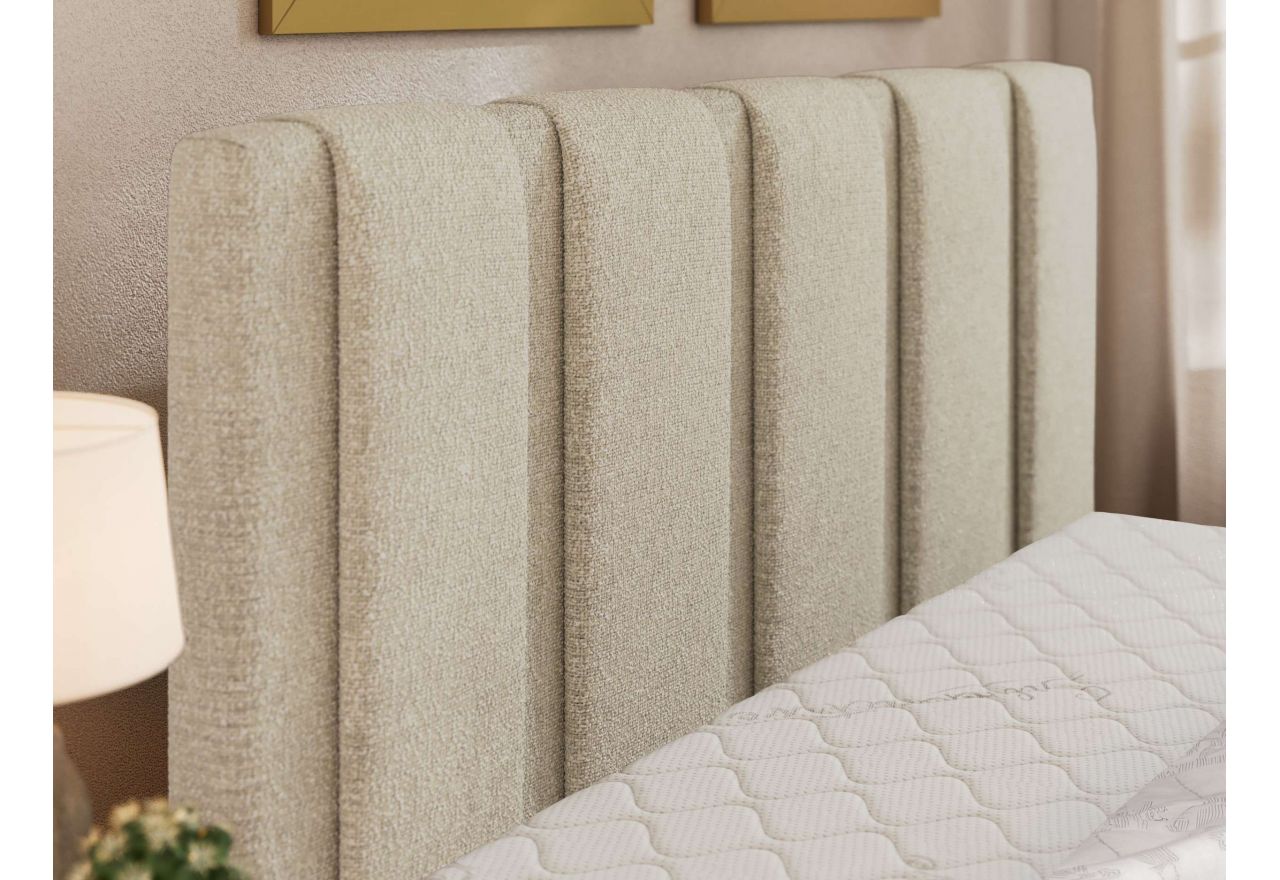 Łóżko tapicerowane SAVINO CLASSIC 180x200 - materac multipocket - kremowy, struktura