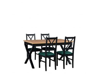 Zestaw mebli do jadalni w stylu industrialnym, stół i krzesła - stół BORN 1 + krzesła NUN 10
