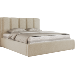 Łóżko tapicerowane SAVINO CLASSIC 200x200 - materac multipocket - kremowy, struktura