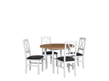Zestaw do jadalni, okrągły stół i krzesła - stół RIMO 3 + krzesła NUN 11