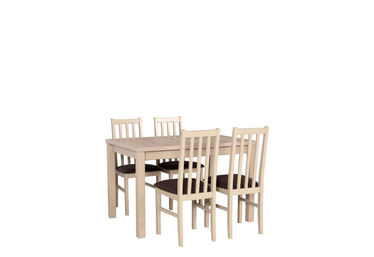Zestaw mebli do kuchni i jadalni w kolorze dąb sonoma - stół MASTER 5 + krzesła ANAT 10