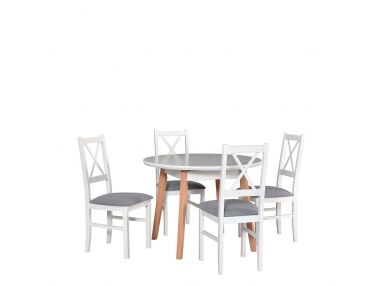 Stylowy zestaw w stylu skandynawskim do kuchni lub jadalni - stół COMA 4 + krzesła NUN 10