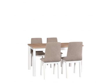 Nowoczesny i modny zestaw do jadalni z krzesłami tapicerowanymi - stół LABO 1 + krzesła REM 5