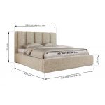 Łóżko tapicerowane SAVINO CLASSIC 200x200 - materac multipocket - beżowy, struktura