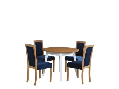 Zestaw mebli do salonu i jadalni w skandynawskiej odsłonie - stół COMA 4 + krzesła AKU 3
