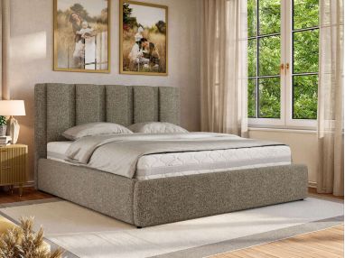 Łóżko tapicerowane SAVINO CLASSIC 180x200 - materac pocket - szary, struktura