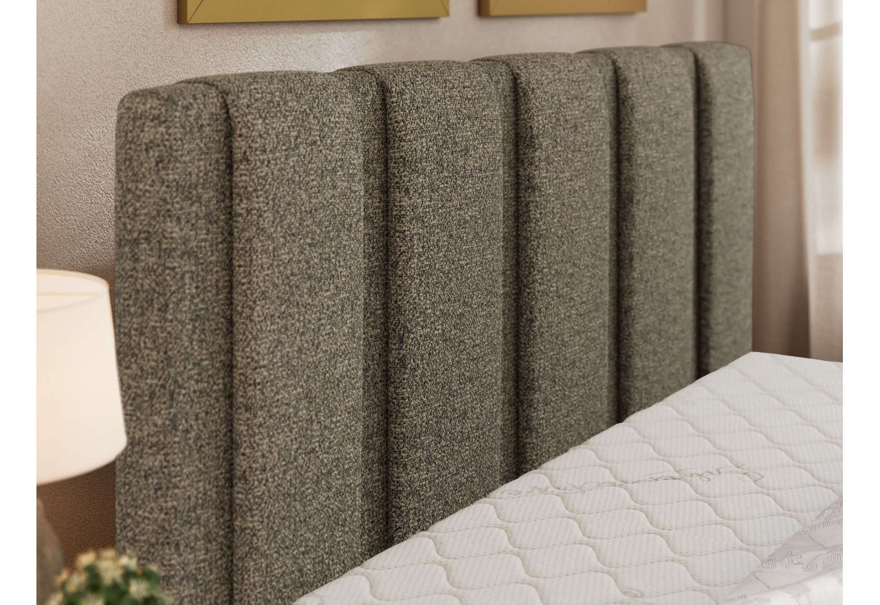 Łóżko tapicerowane SAVINO CLASSIC 180x200 - materac pocket - szary, struktura