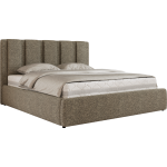 Łóżko tapicerowane SAVINO CLASSIC 200x200 - materac pocket - szary, struktura