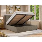 Łóżko tapicerowane SAVINO CLASSIC 200x200 - materac pocket - szary, struktura