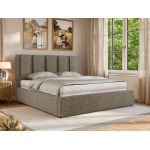 Łóżko tapicerowane SAVINO CLASSIC 160x200 - materac multipocket - szary, struktura